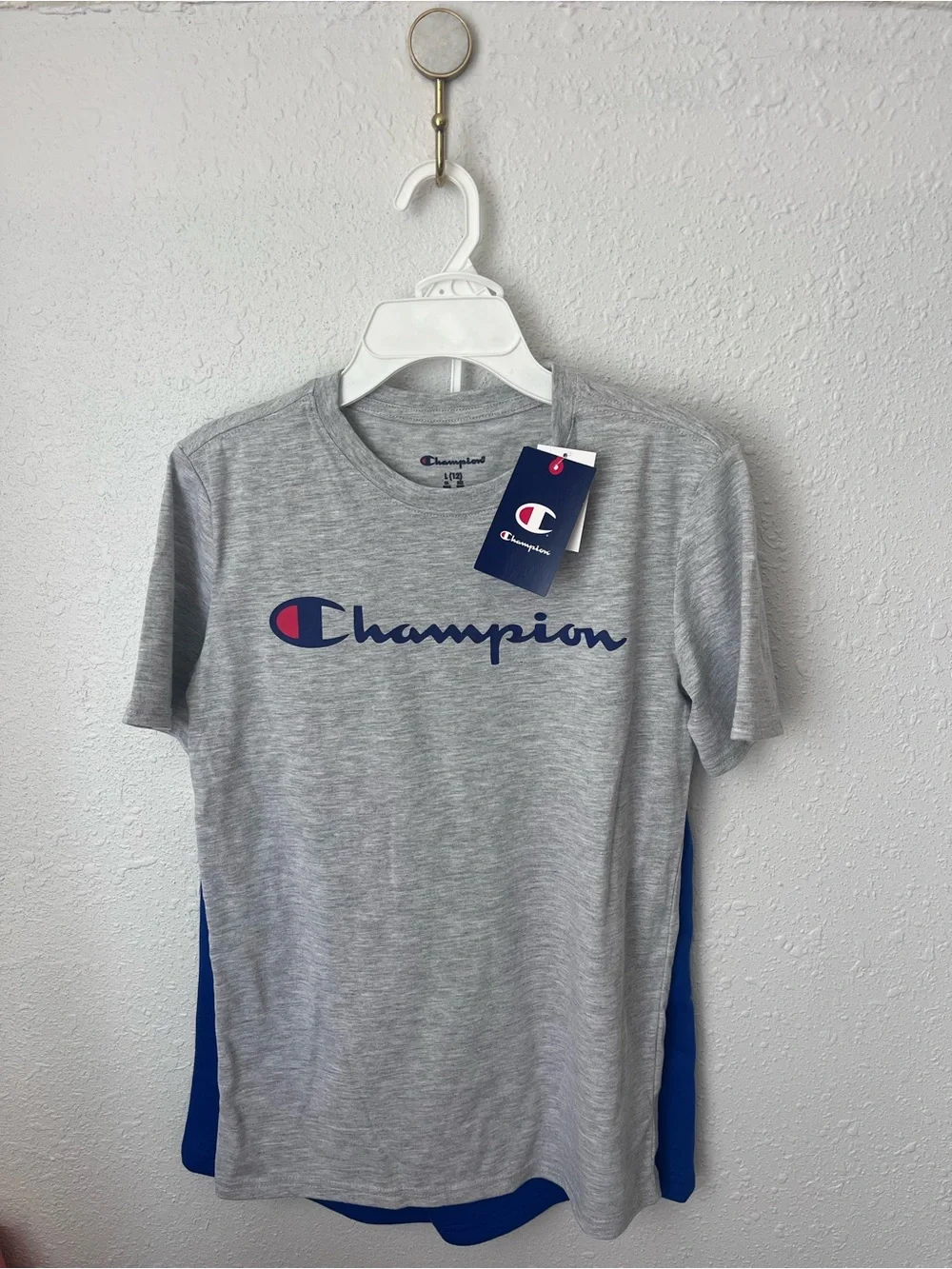 Champion Royal Blue Athletic Shorts with Gray Heather Tee